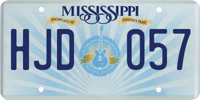 MS license plate HJD057