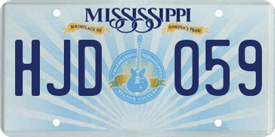 MS license plate HJD059