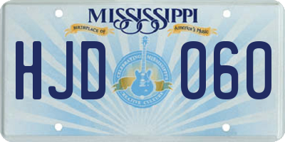 MS license plate HJD060