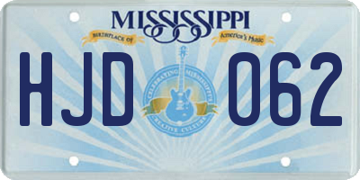MS license plate HJD062