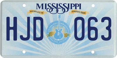 MS license plate HJD063