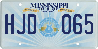 MS license plate HJD065
