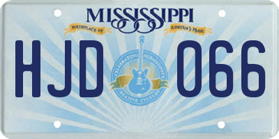 MS license plate HJD066