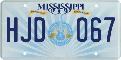MS license plate HJD067