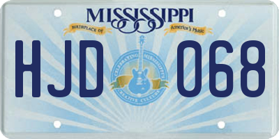MS license plate HJD068