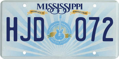 MS license plate HJD072