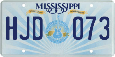 MS license plate HJD073