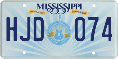 MS license plate HJD074