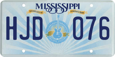 MS license plate HJD076