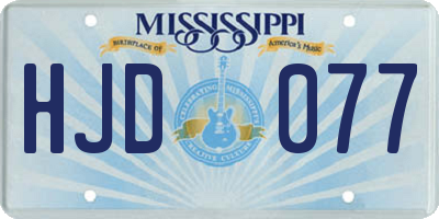 MS license plate HJD077