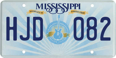 MS license plate HJD082