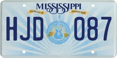 MS license plate HJD087