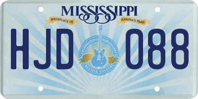 MS license plate HJD088