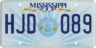 MS license plate HJD089