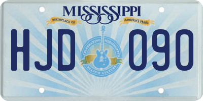 MS license plate HJD090
