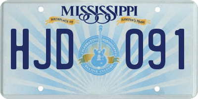 MS license plate HJD091