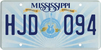 MS license plate HJD094