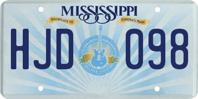 MS license plate HJD098