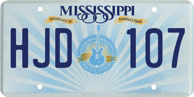 MS license plate HJD107