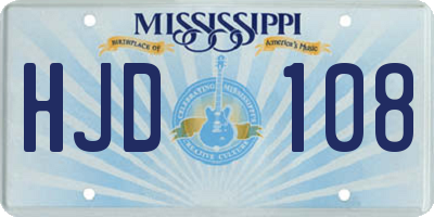 MS license plate HJD108