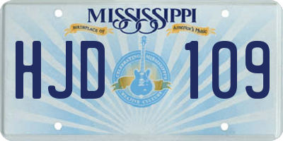 MS license plate HJD109
