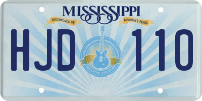 MS license plate HJD110