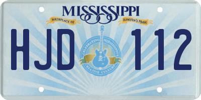 MS license plate HJD112