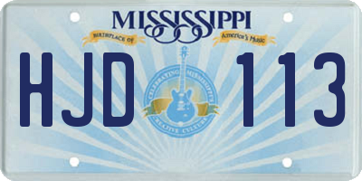 MS license plate HJD113