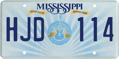 MS license plate HJD114