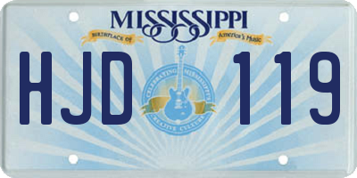 MS license plate HJD119