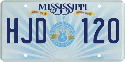 MS license plate HJD120