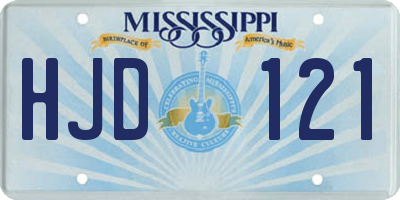 MS license plate HJD121