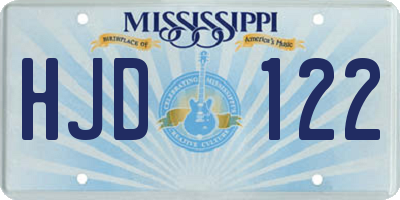 MS license plate HJD122