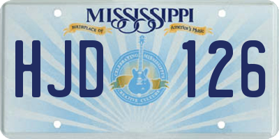 MS license plate HJD126