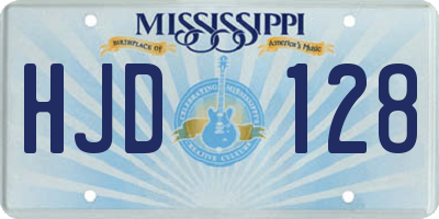MS license plate HJD128