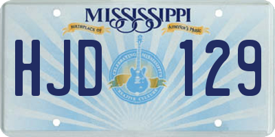 MS license plate HJD129