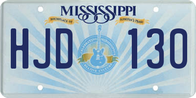 MS license plate HJD130