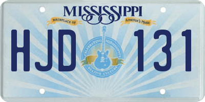 MS license plate HJD131