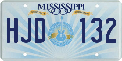 MS license plate HJD132
