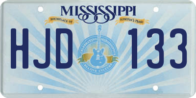 MS license plate HJD133