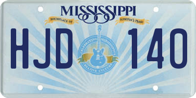 MS license plate HJD140