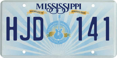 MS license plate HJD141