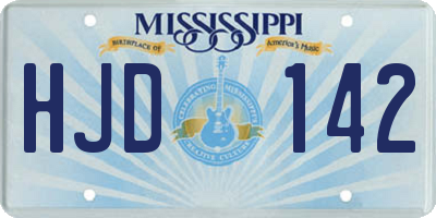 MS license plate HJD142