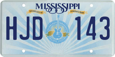 MS license plate HJD143