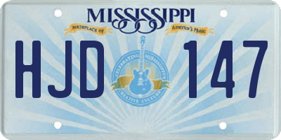 MS license plate HJD147