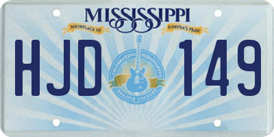 MS license plate HJD149