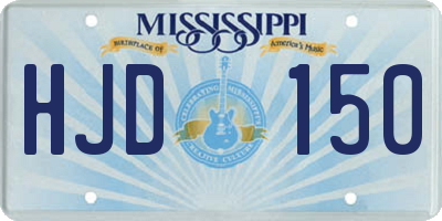MS license plate HJD150