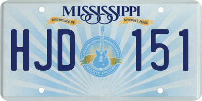 MS license plate HJD151