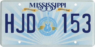MS license plate HJD153
