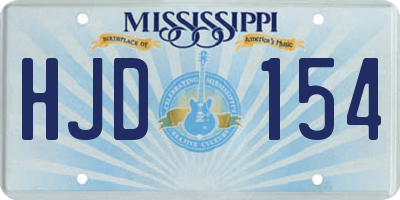 MS license plate HJD154